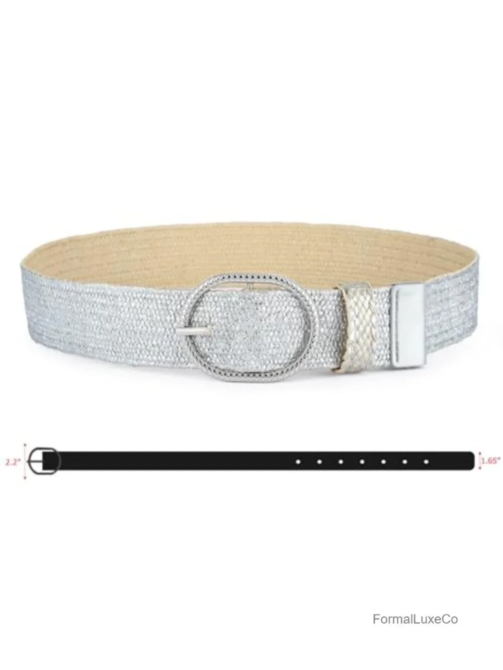 Women's Straw Woven Elastic Belt Wide Stretchy Boho Belt for Summer Raffia
